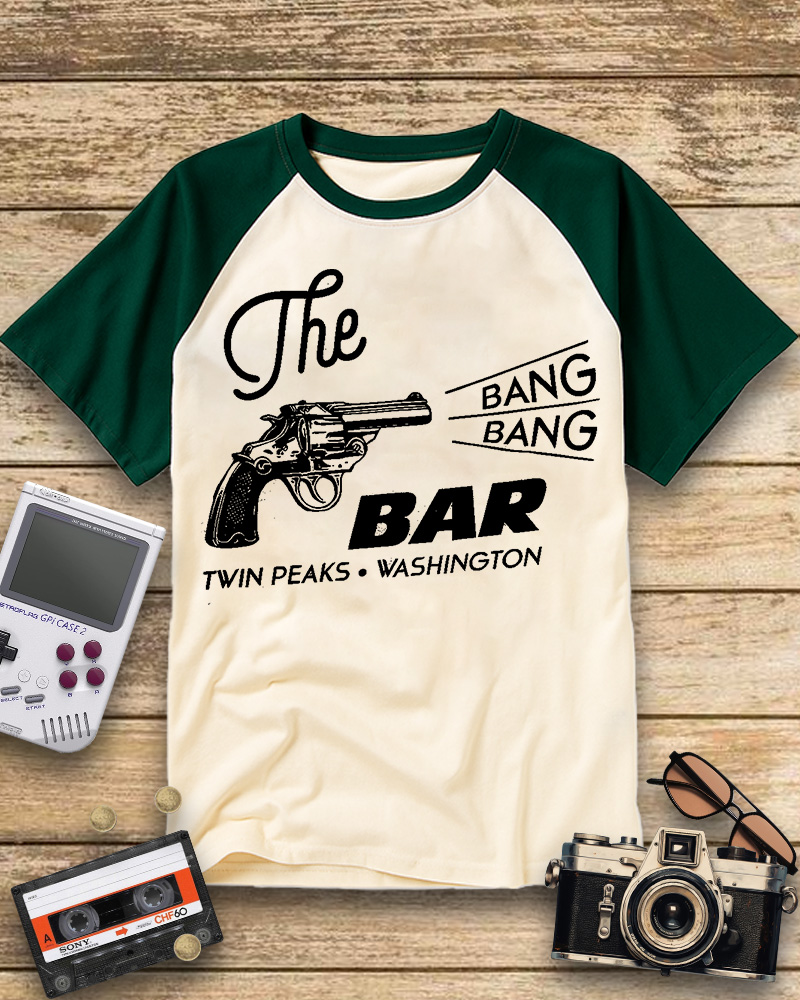 TheRetroTee Bang Bang Bar 1990s Raglan Baseball T-Shirt