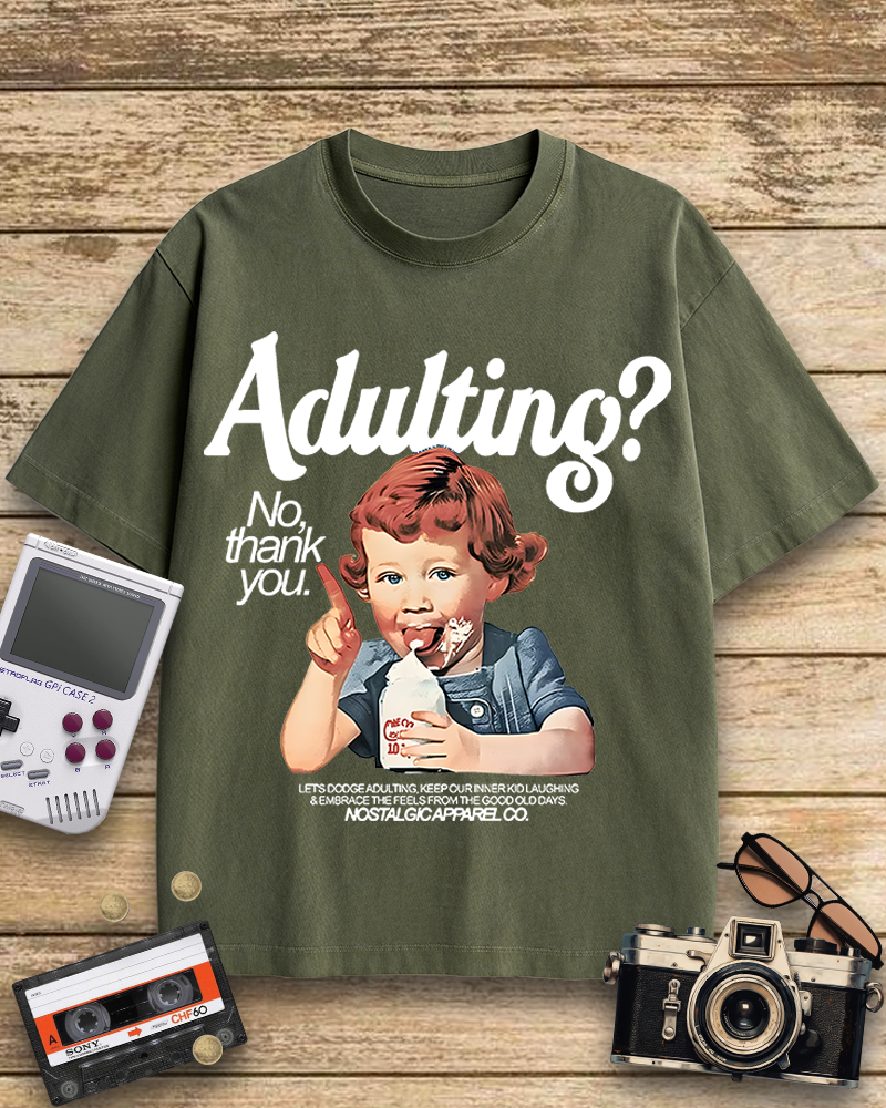 TheRetroTee Adulting No, thanks 1960s Cotton T-Shirt