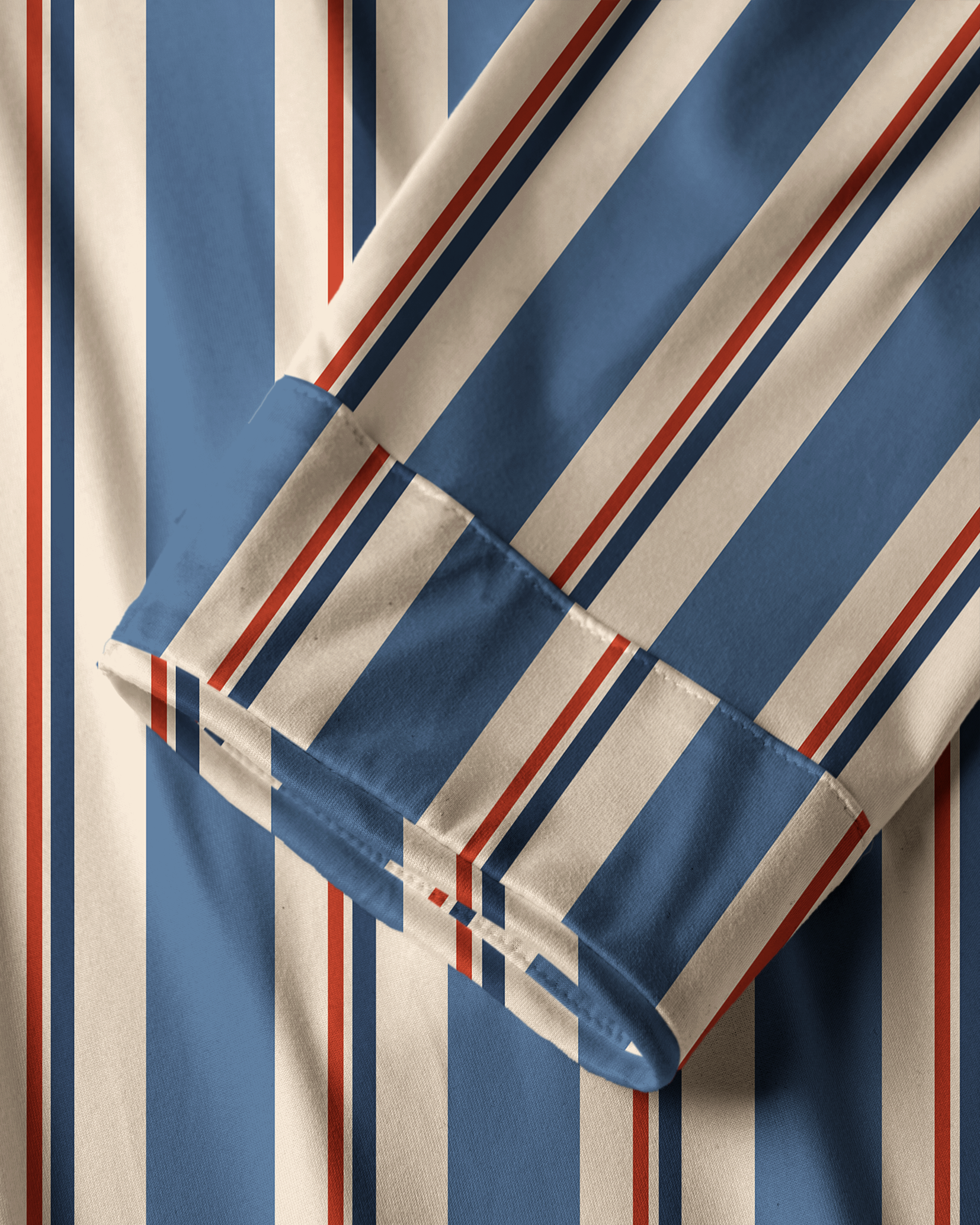 TheRetroTee Muted Blue Terracotta Stripe Vintage Pajama Set