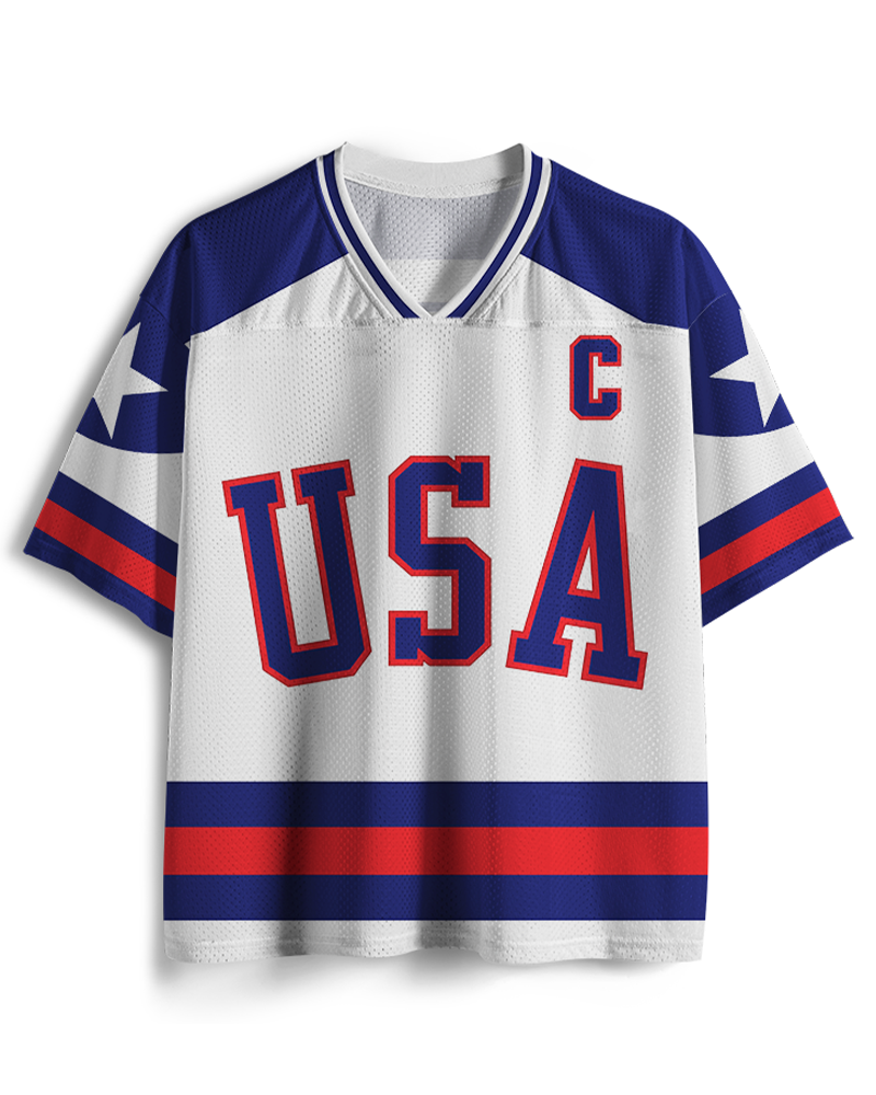 TheRetroTee USA Hockey #21 Retro Ice Rink Mesh Jersey