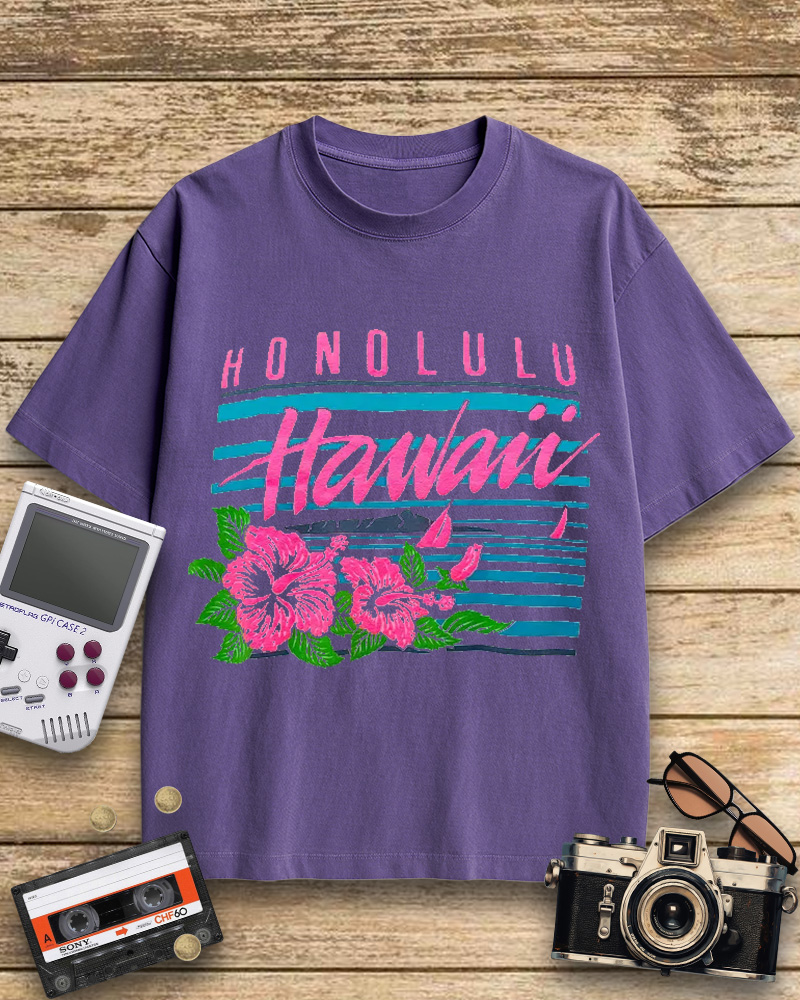 TheRetroTee 80s Honolulu Cotton T-Shirt
