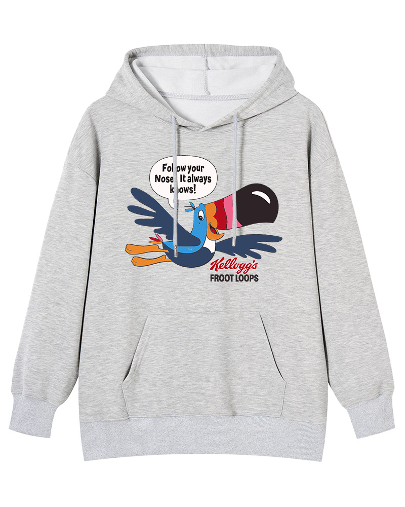 TheRetroTee Froot Loops Toucan Sam 1960s Cotton Hoodie