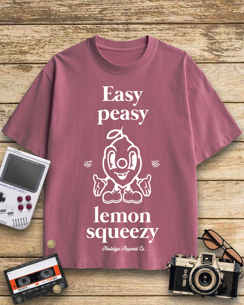 TheRetroTee Easy Peasy Lemon Squeezy 1990s Cotton T-Shirt