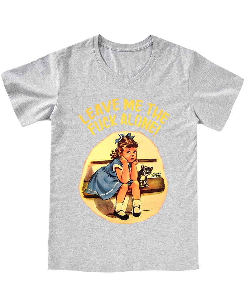 TheRetroTee Everyone Sucks Except My Cat Funny Pin-Up V-neck T-Shirt