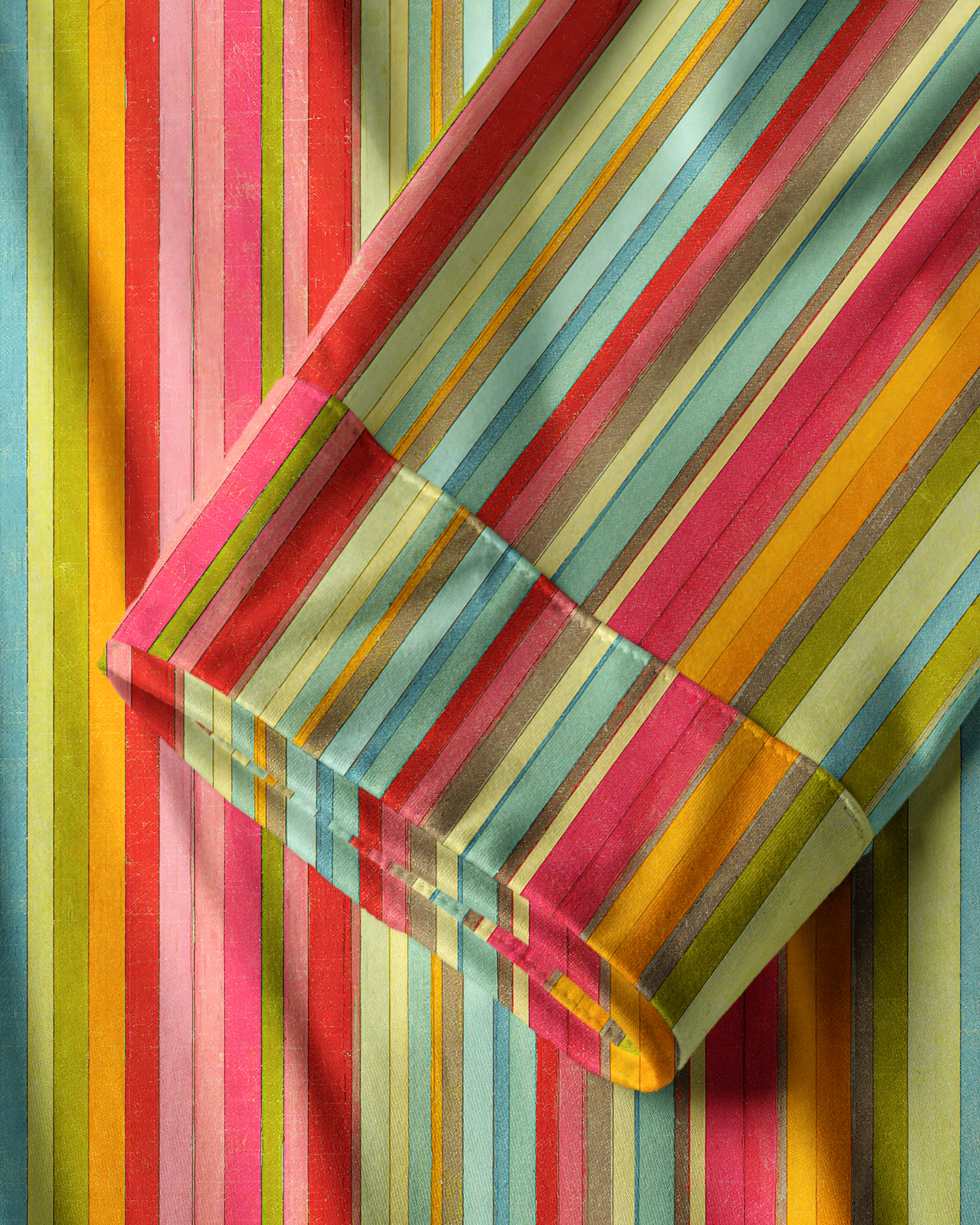 TheRetroTee Pastel Multi Stripe Vintage Pajama Set