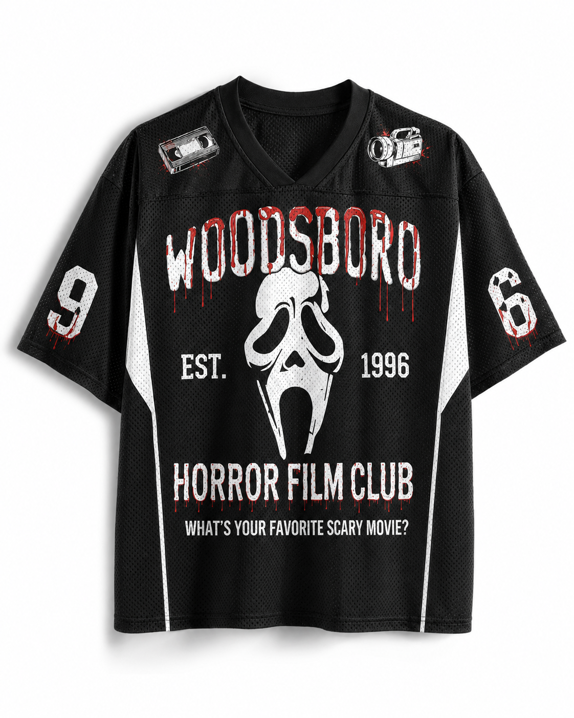 TheRetroTee What's Your Favorite Scary Movie 1990s Mesh Jersey