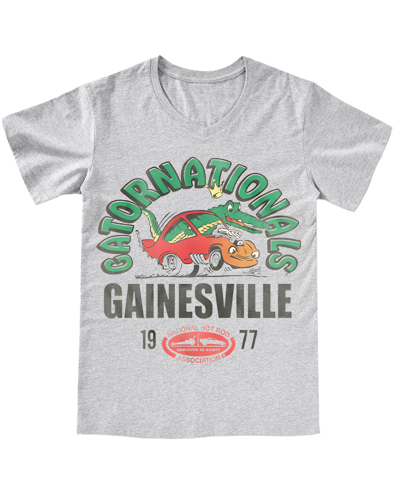 TheRetroTee NHRA Eye-Catching 1970s V-neck T-Shirt