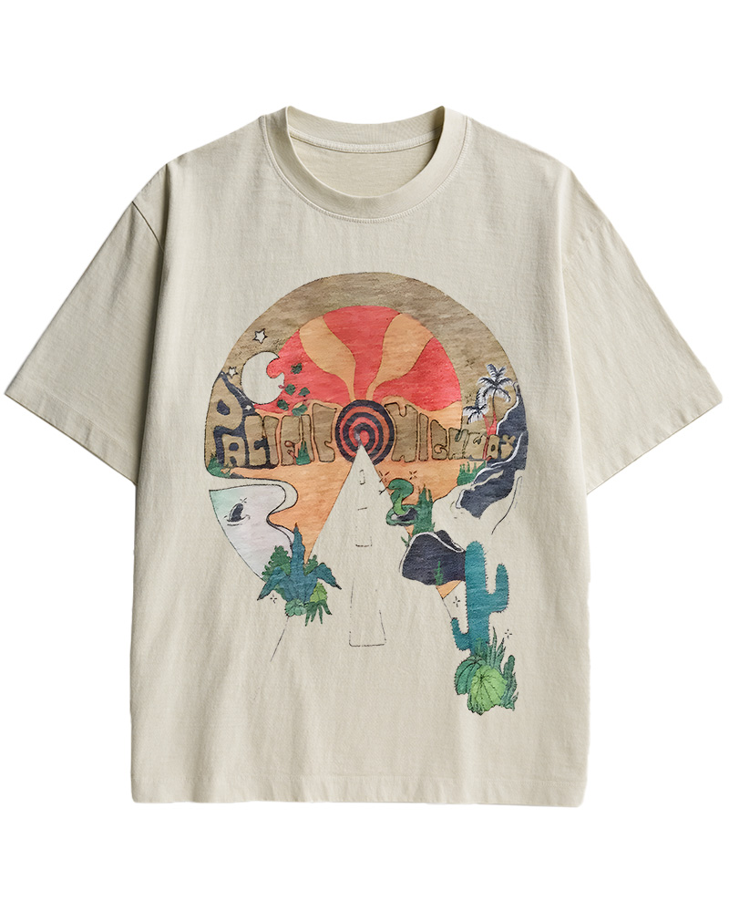 TheRetroTee Open Road Pacific Highway Cotton T-Shirt