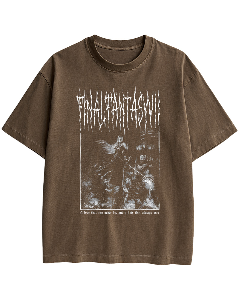 TheRetroTee Final Fantasy VII Black Metal 1990s Cotton T-Shirt