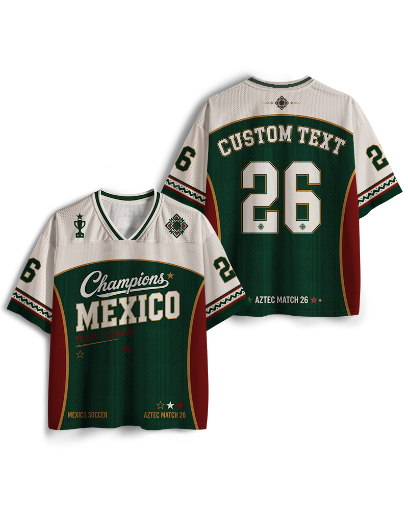 TheRetroTee Mexico Champion Custom Name Mesh Jersey