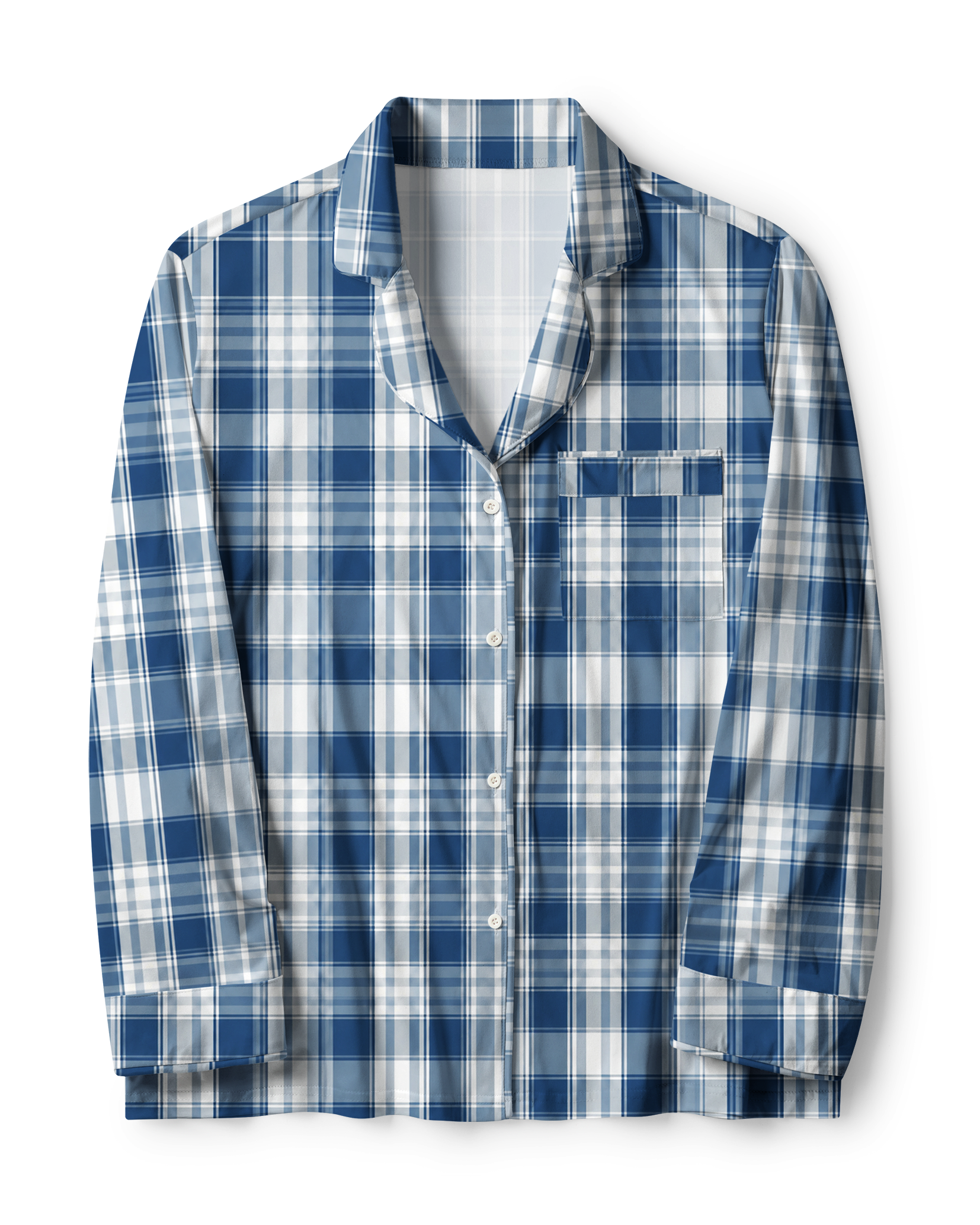 TheRetroTee Ocean Blue Tartan Vintage Pajama Set