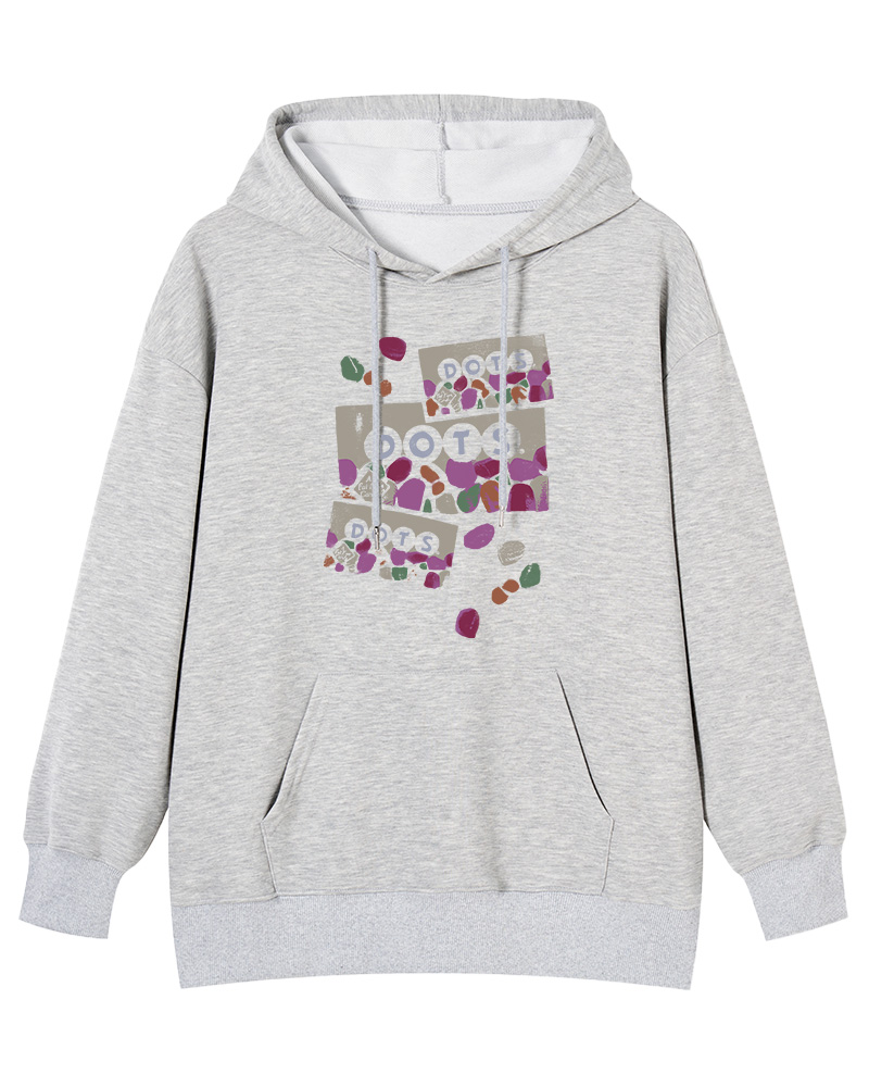 TheRetroTee Colorful Dots Candy 1970s Nostalgic Cotton Hoodie