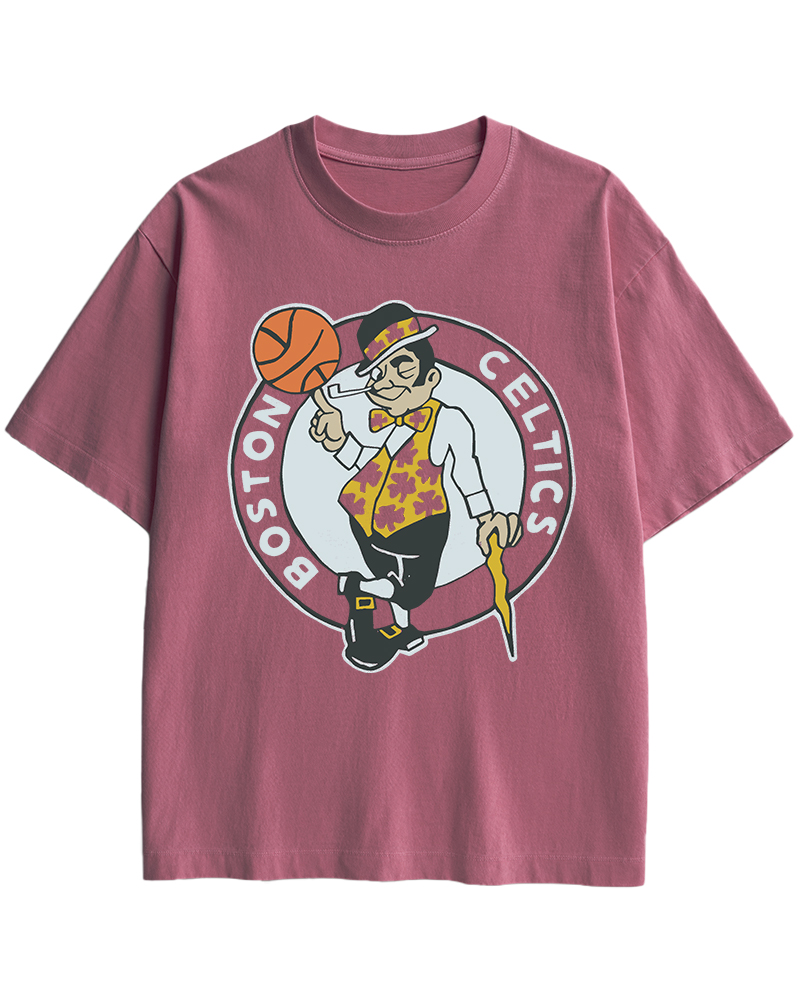 TheRetroTee Boston Leprechaun Basketball 1950s Cotton T-Shirt