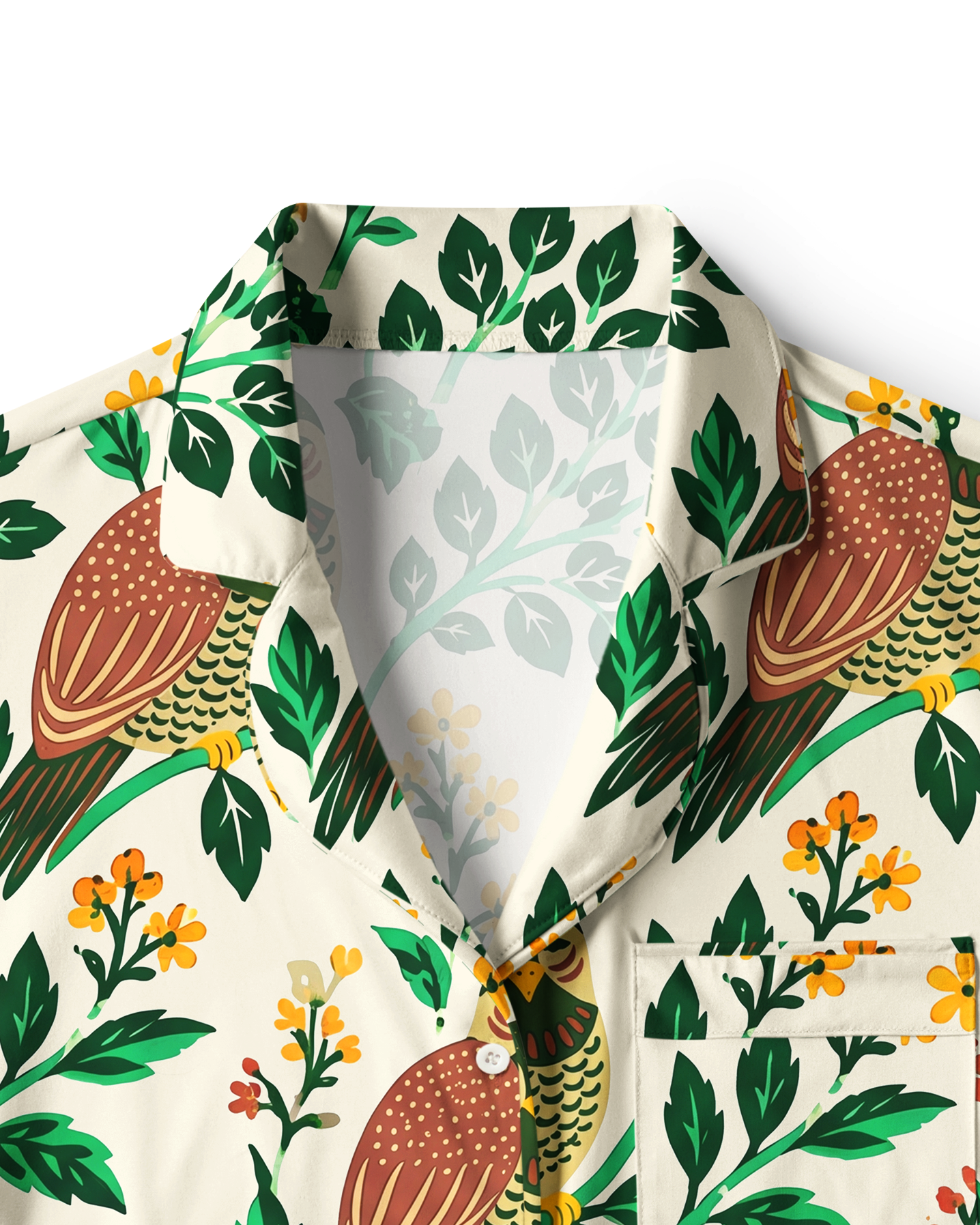 TheRetroTee Folk Bird Blossom Vintage Pajama Set