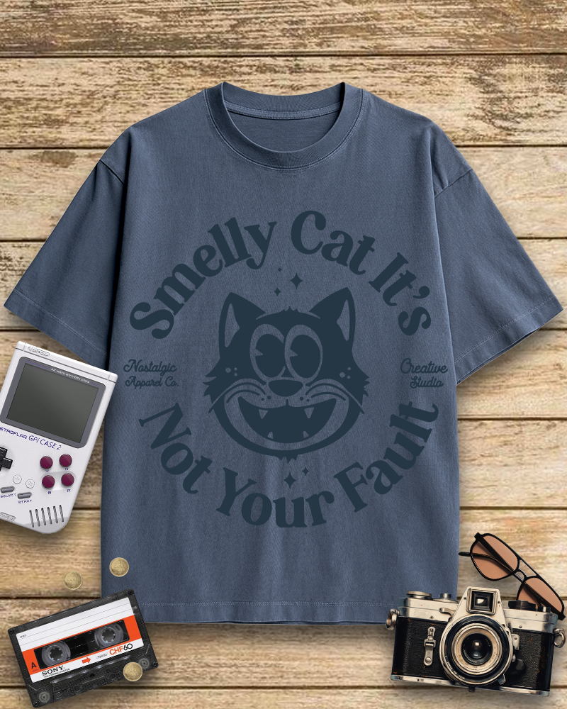 TheRetroTee Smelly Cat 1990s Cotton T-Shirt