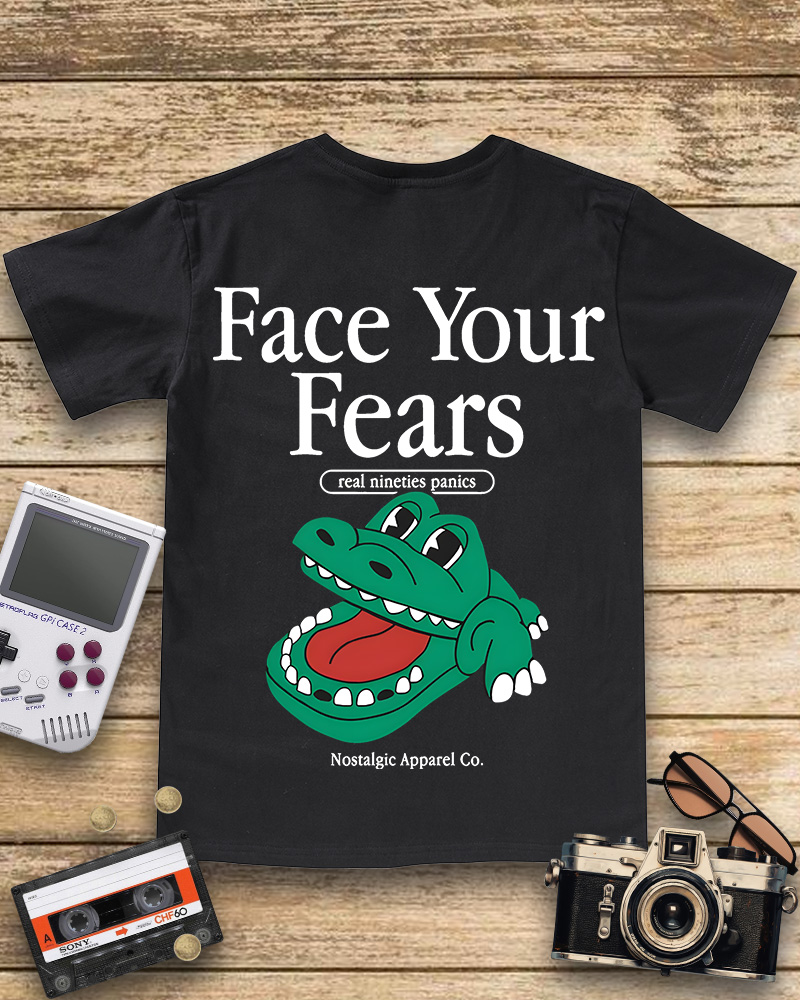 TheRetroTee Face Your Fears  V-neck T-Shirt