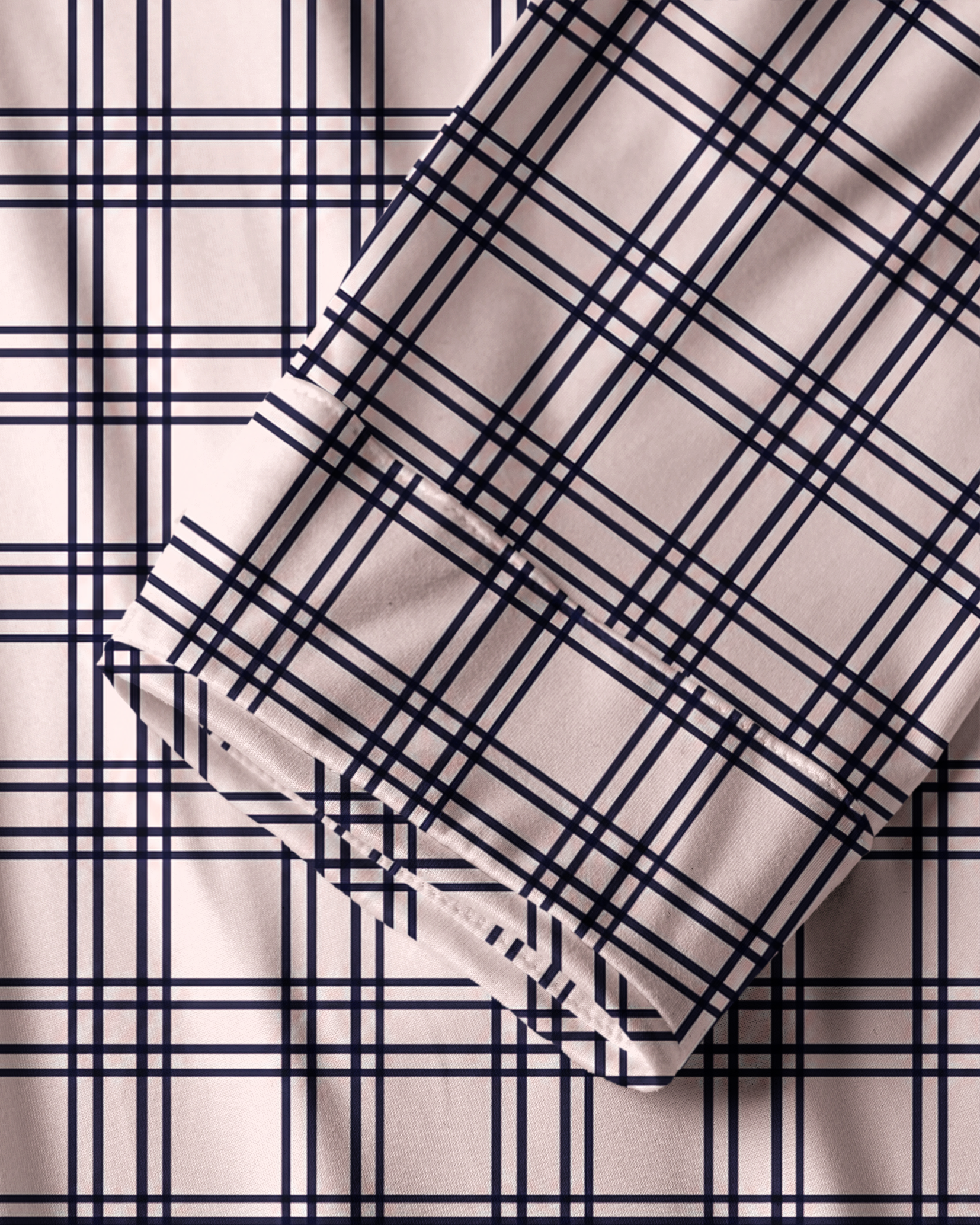 TheRetroTee Blush Navy Grid Vintage Pajama Set