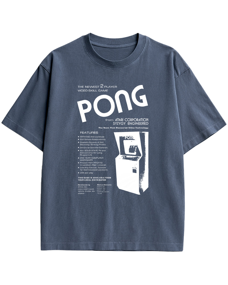 TheRetroTee Pong Arcade Cabinet 1970s Cotton T-Shirt