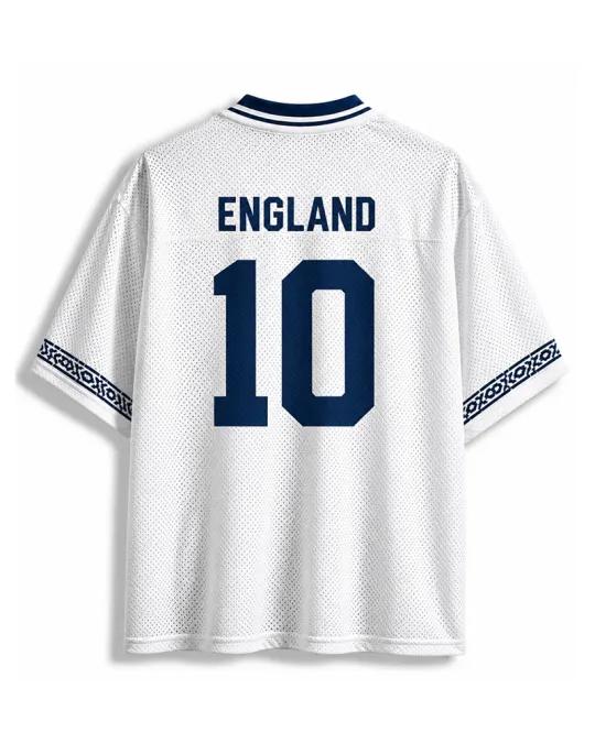 TheRetroTee England #10 Retro Soccer Culture Mesh Jersey
