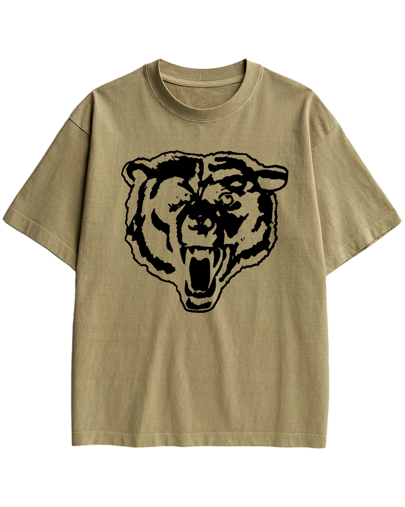 TheRetroTee Bear Head Graphic Cotton T-Shirt