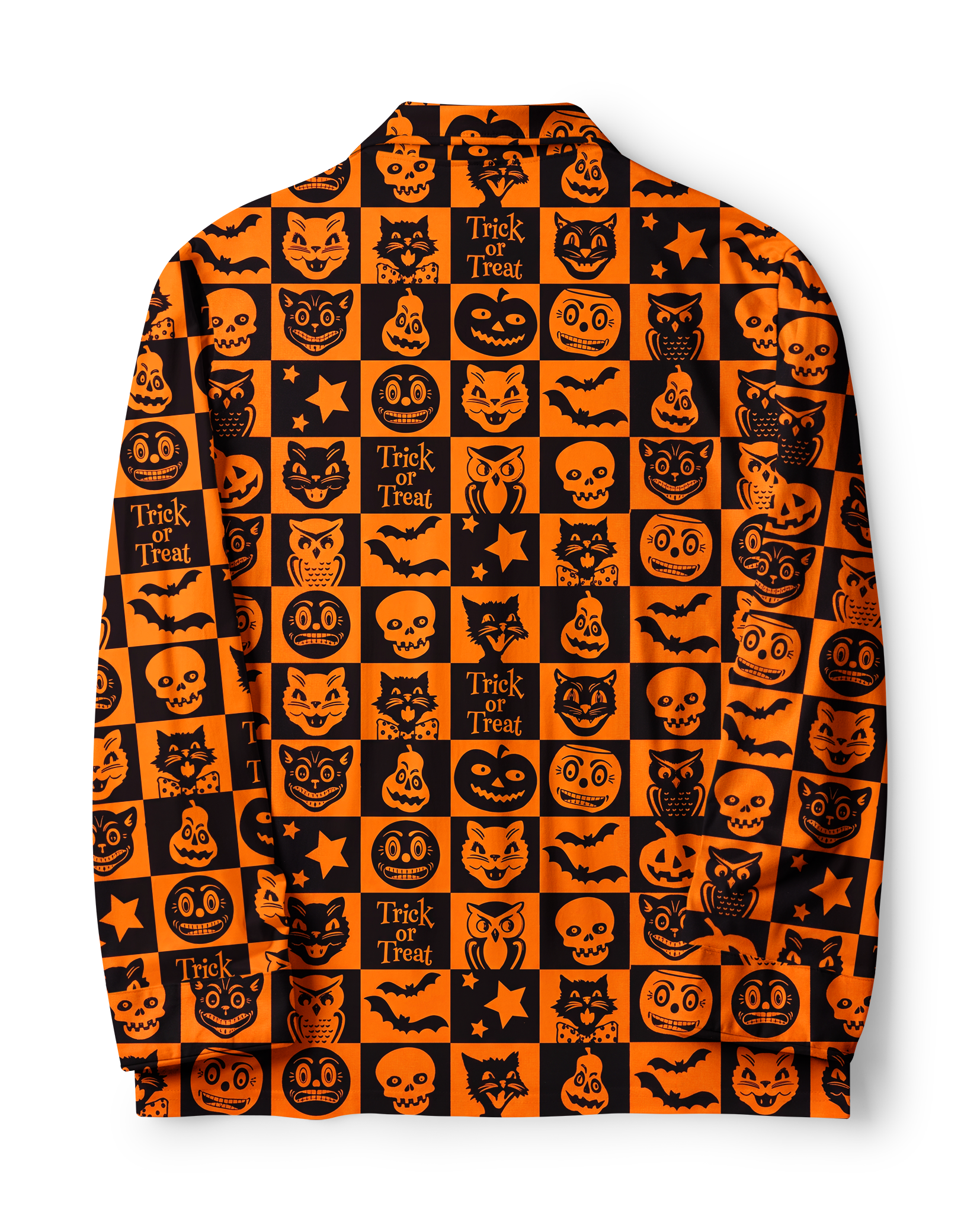 TheRetroTee Retro Checker Halloween Silhouette Vintage Pajama Set