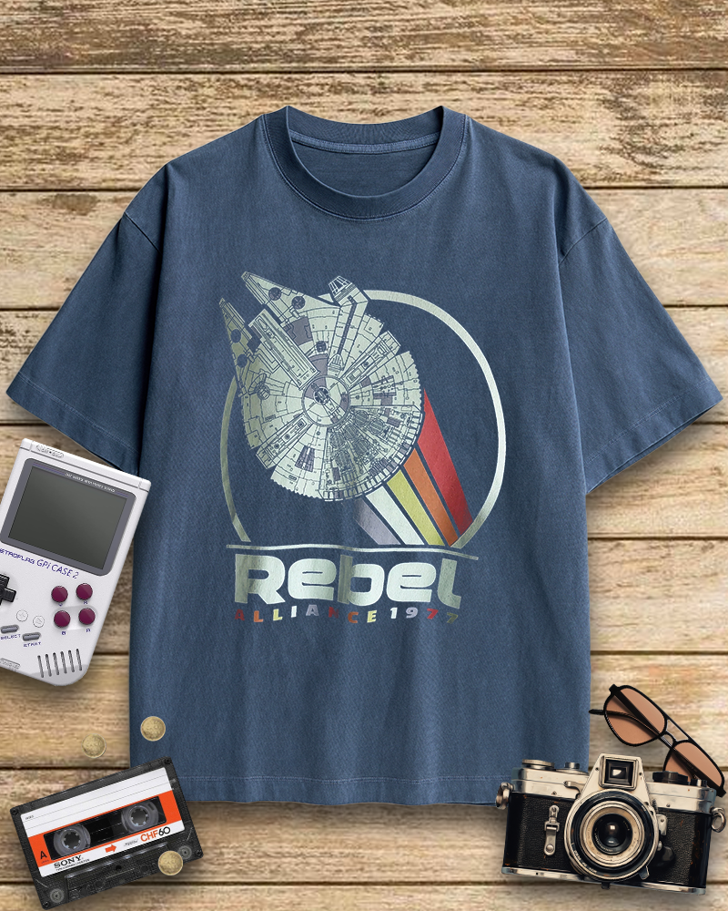TheRetroTee Rebel Alliance 1977 Navy Nostalgic T-Shirt