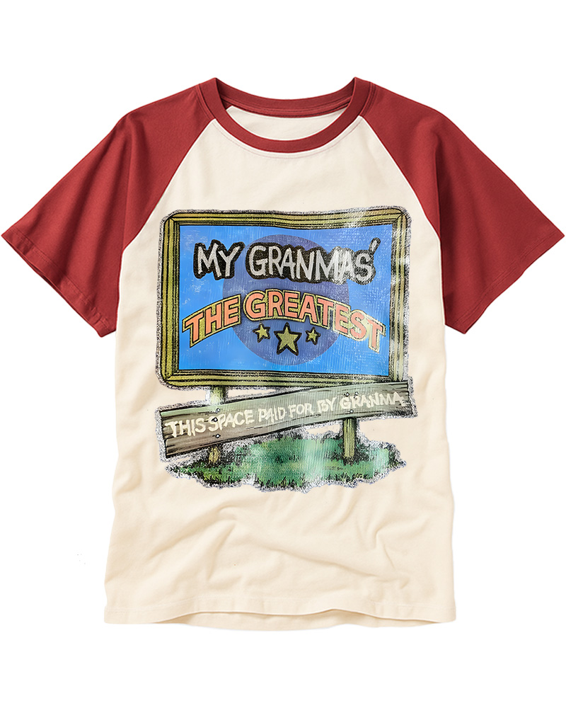 TheRetroTee 70s-80s Funny Greatest Grandma Raglan Baseball T-Shirt