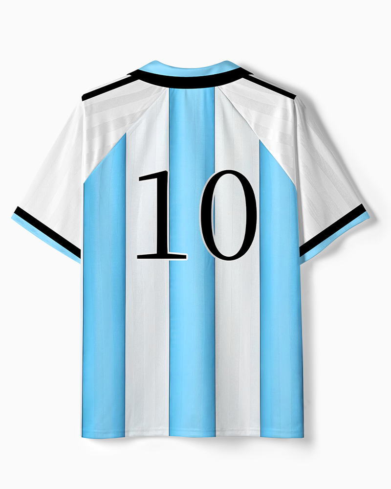 TheRetroTee Light Blue Argentina #10 Polo Mesh Jersey