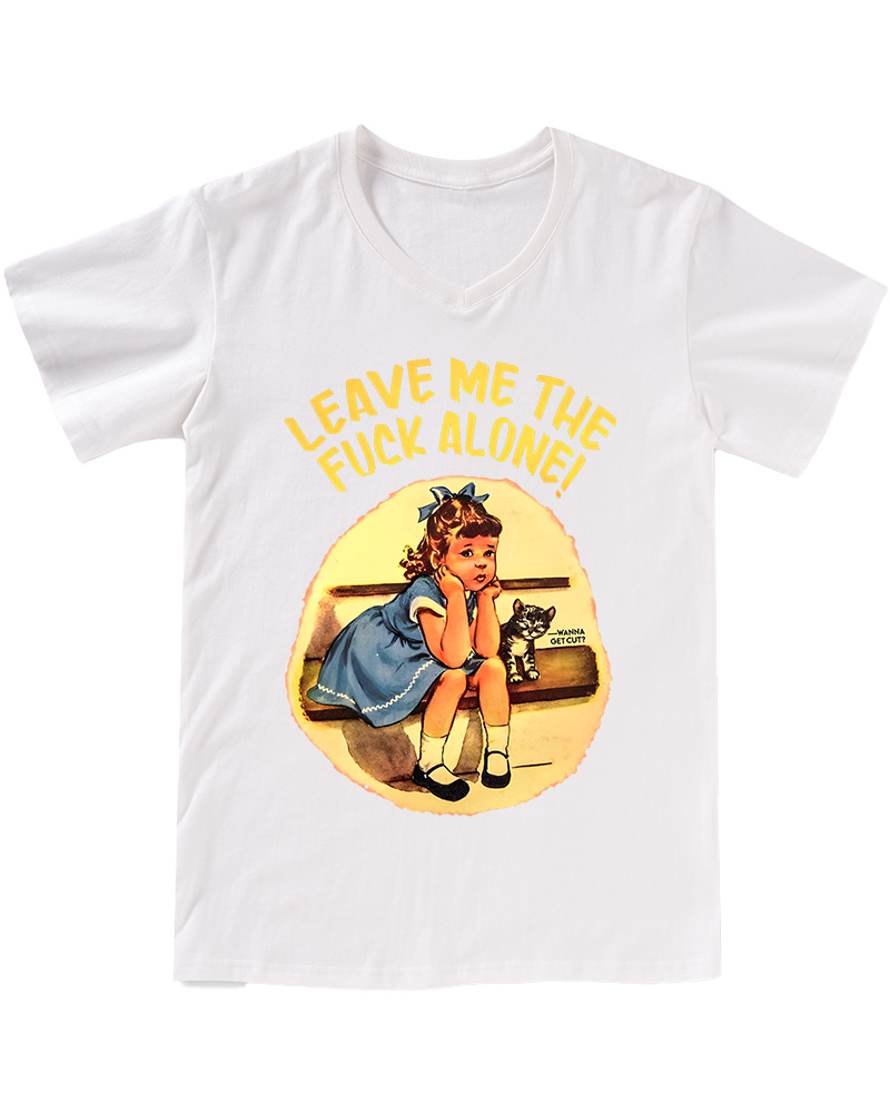 TheRetroTee Everyone Sucks Except My Cat Funny Pin-Up V-neck T-Shirt