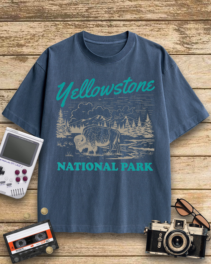 TheRetroTee Yellowstone National Park 1870s Cotton T-Shirt
