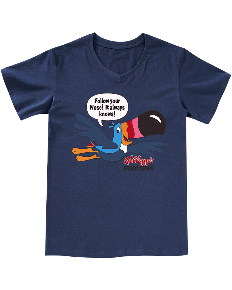 TheRetroTee Froot Loops Toucan Sam 1960s V-neck T-Shirt