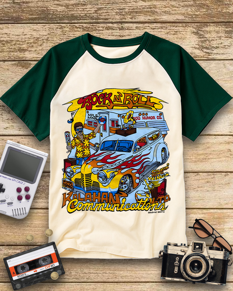 TheRetroTee 1970s Minneapolis Raglan Baseball T-Shirt