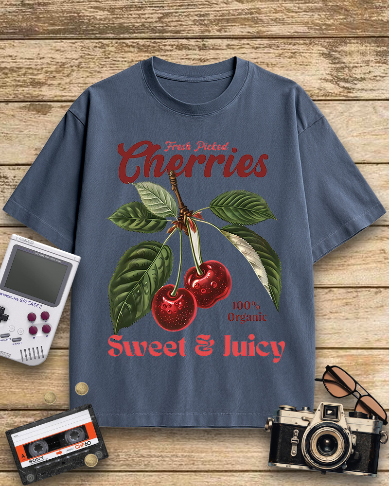 TheRetroTee Vintage Cherry 1950s Cotton T-Shirt