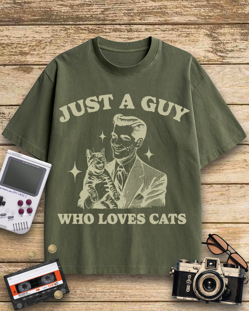 TheRetroTee Cat Lover 1960s Cotton T-Shirt