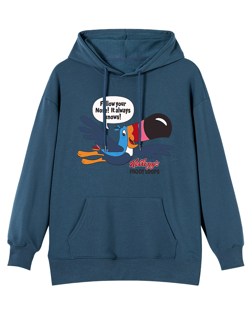 TheRetroTee Froot Loops Toucan Sam 1960s Cotton Hoodie