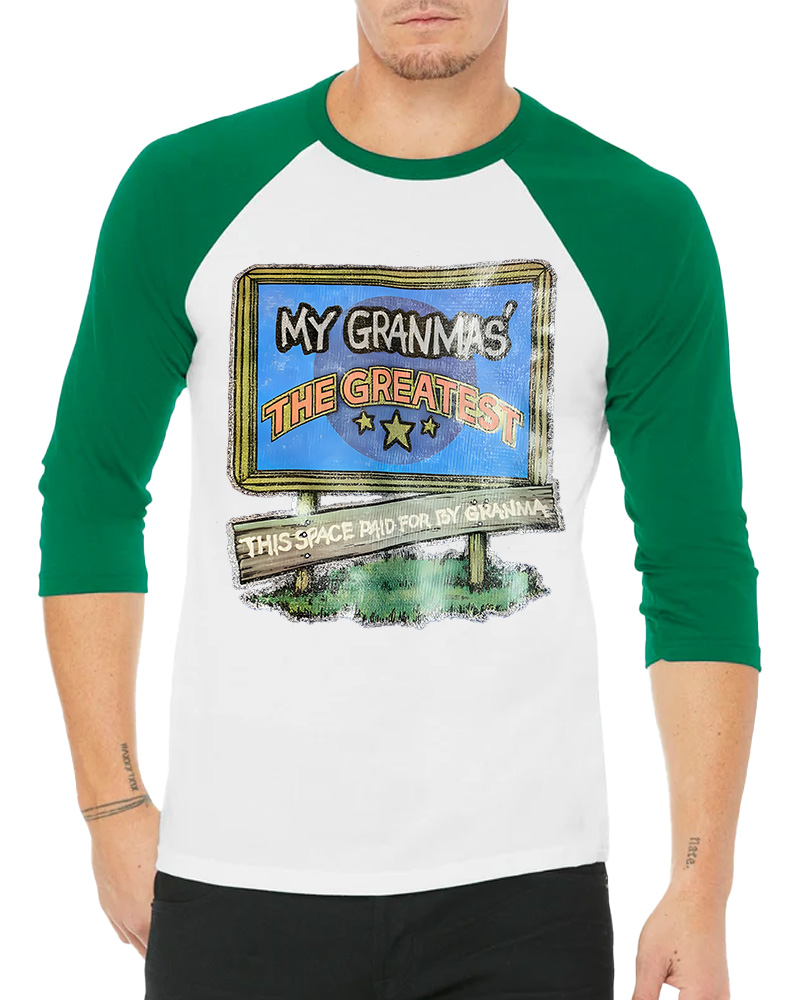 TheRetroTee 70s-80s Funny Greatest Grandma Long Sleeve Raglan T-Shirt