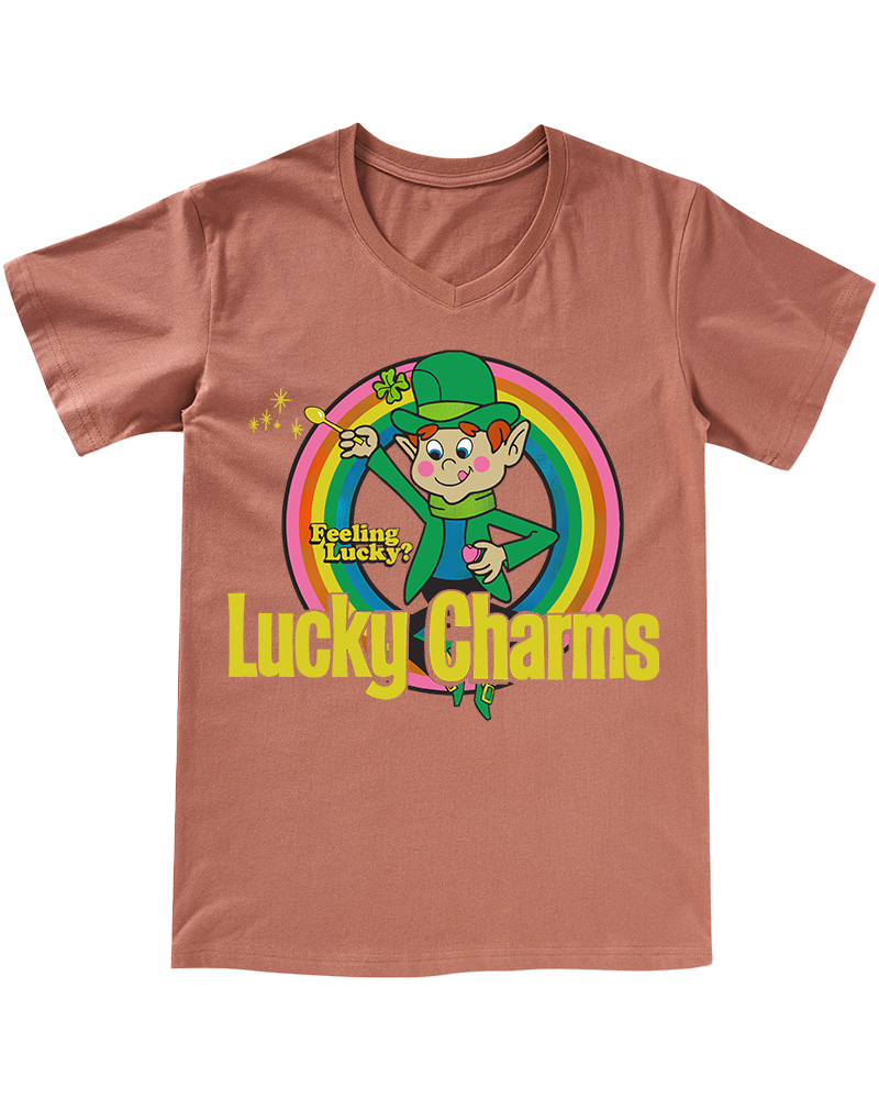 TheRetroTee Lucky Charms Leprechaun 1990s V-neck T-Shirt