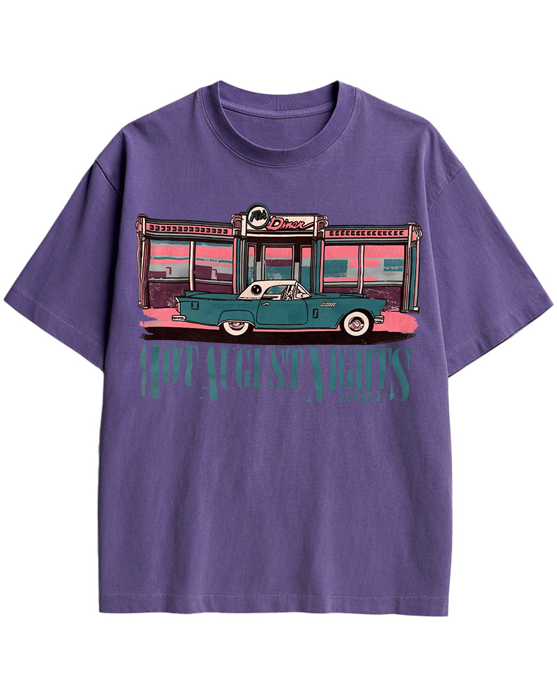 TheRetroTee Hot August Nights Reno Diner Vintage Cotton T-Shirt