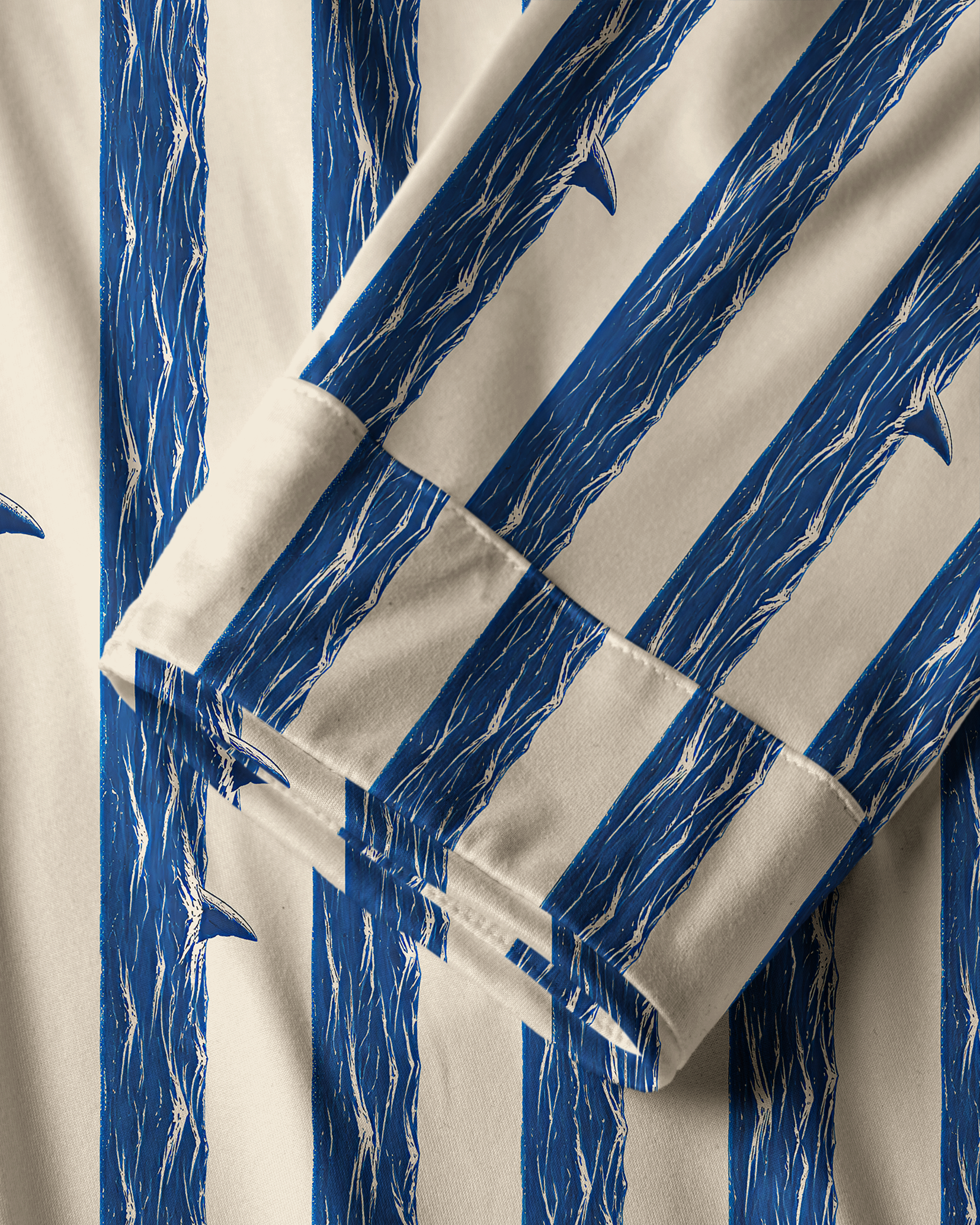 TheRetroTee Shark Wave Stripe Vintage Pajama Set