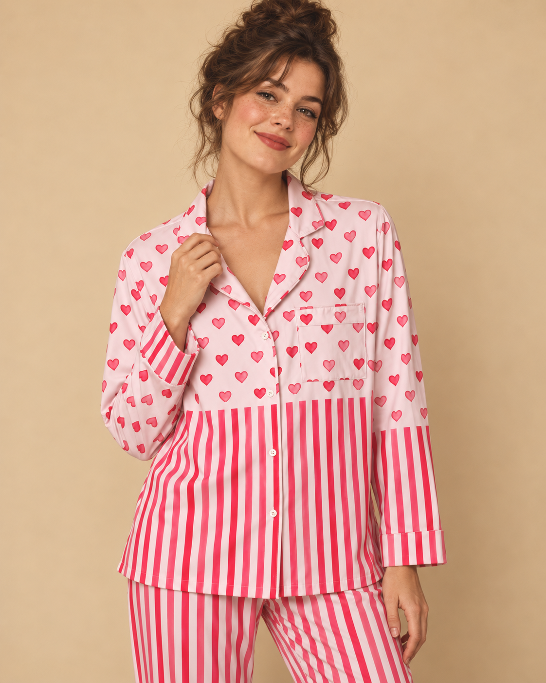 TheRetroTee Valentine Block Vintage Pajama Set