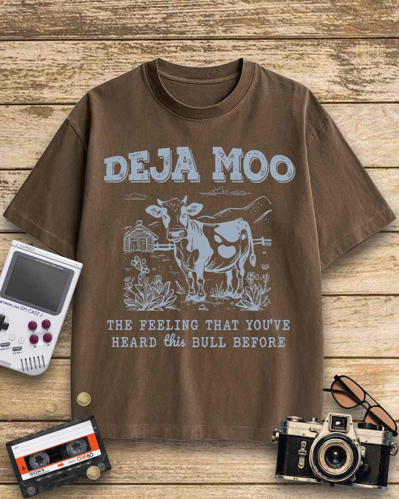 TheRetroTee Deja Moo 2000s Cotton T-Shirt
