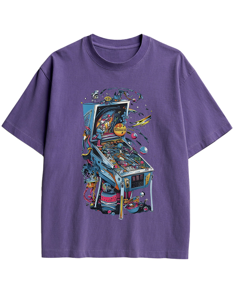 TheRetroTee 80s Pinball Arcade Cotton T-Shirt
