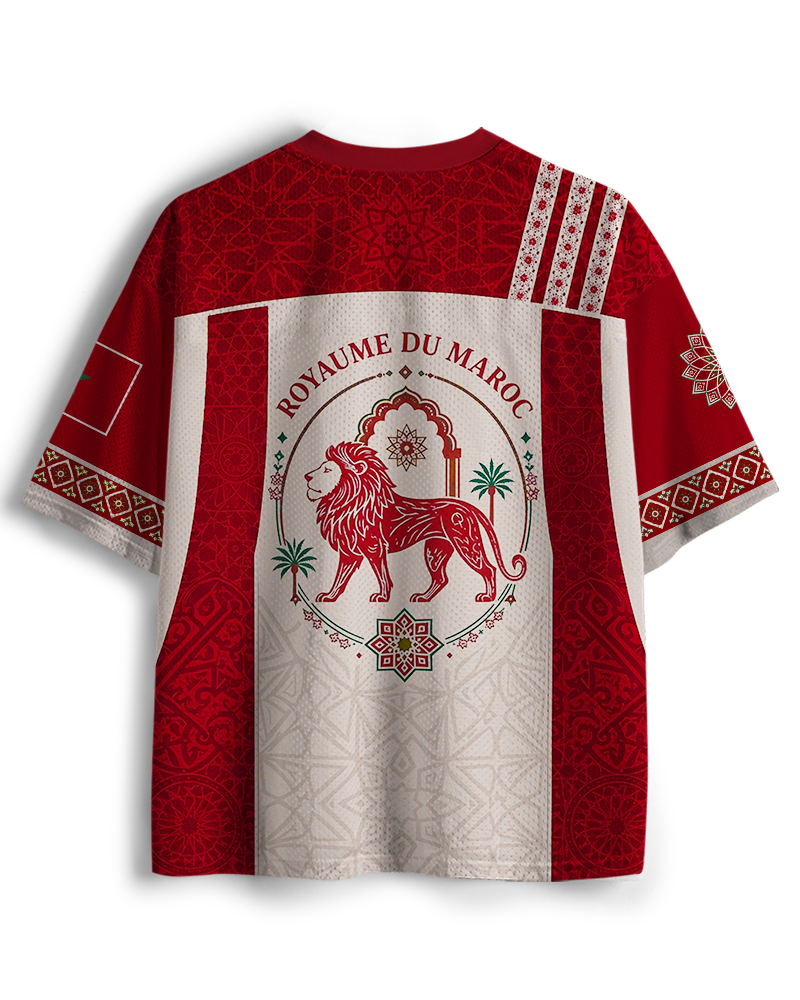 TheRetroTee Morocco Football Custom Name Mesh Jersey