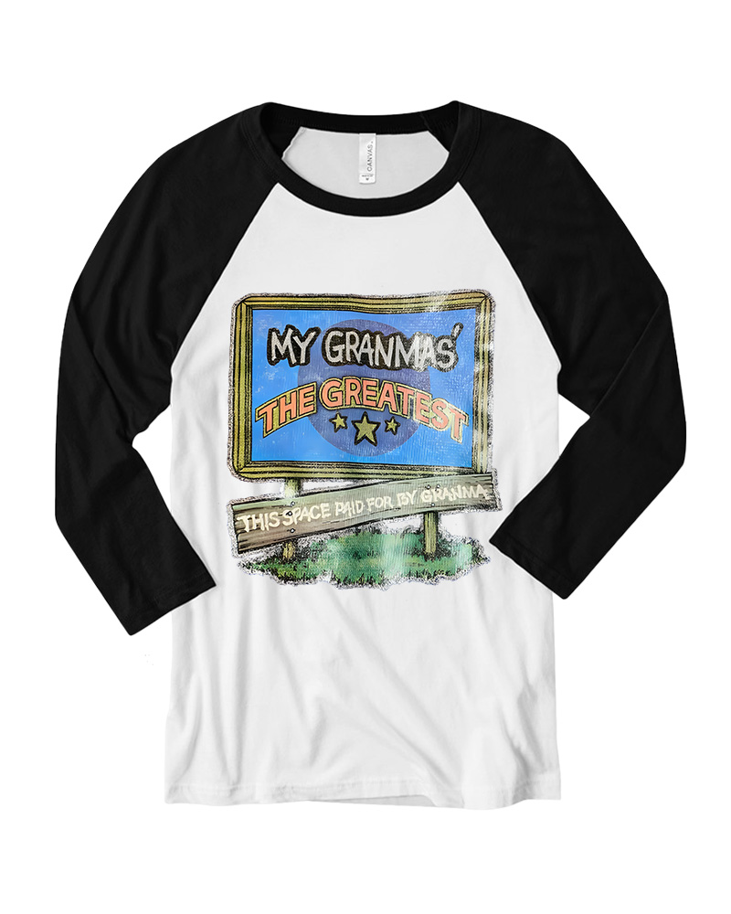 TheRetroTee 70s-80s Funny Greatest Grandma Long Sleeve Raglan T-Shirt