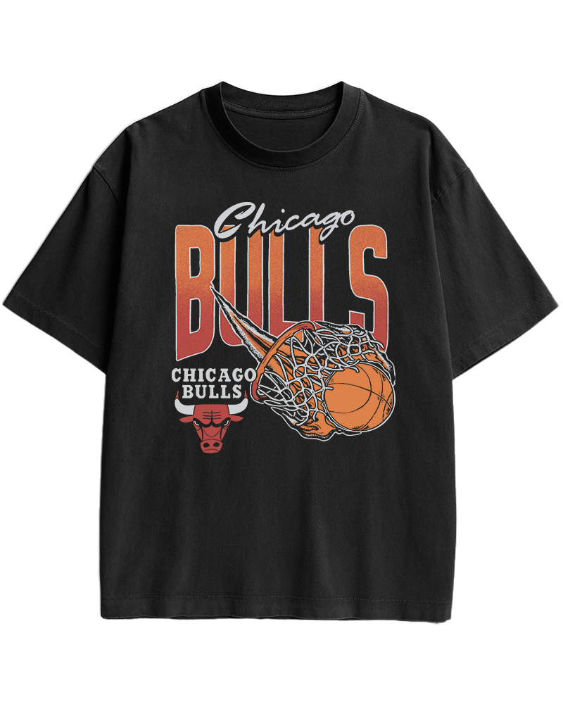 TheRetroTee Chicago Bulls Basketball 1990s Cotton T-Shirt
