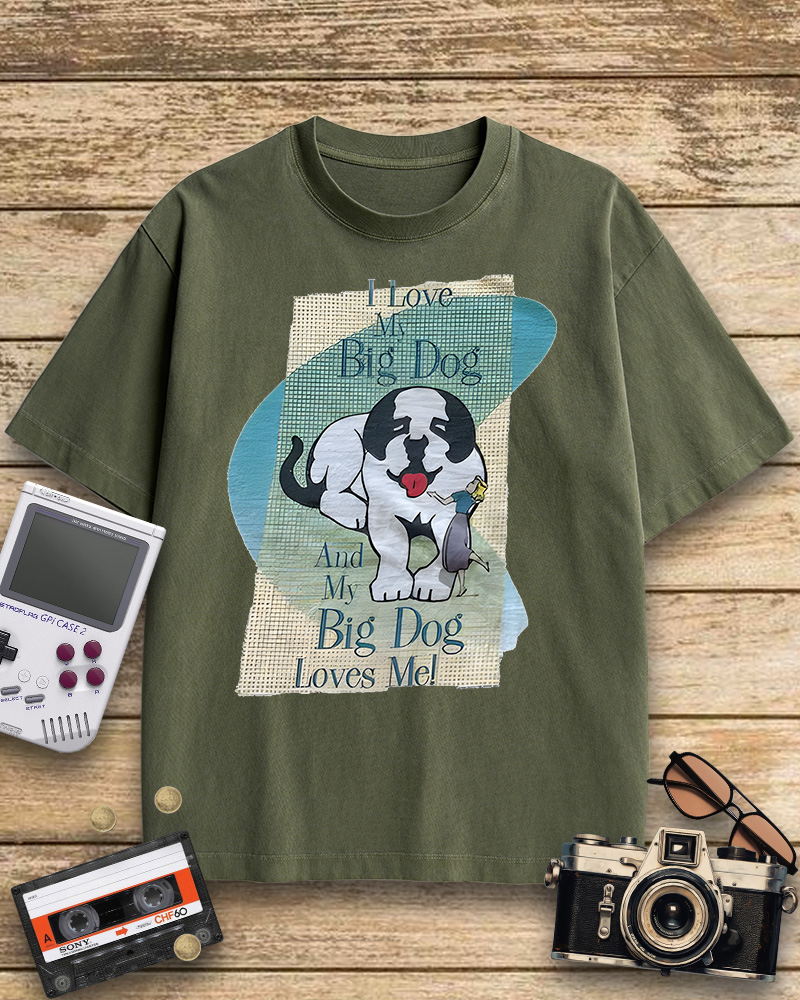 TheRetroTee Vintage Big Dogs Cotton T-Shirt
