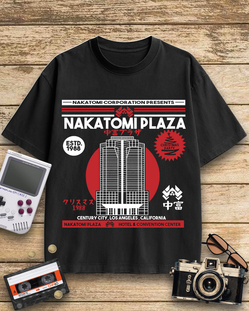 TheRetroTee Nakatomi Plaza 1980s Cotton T-Shirt
