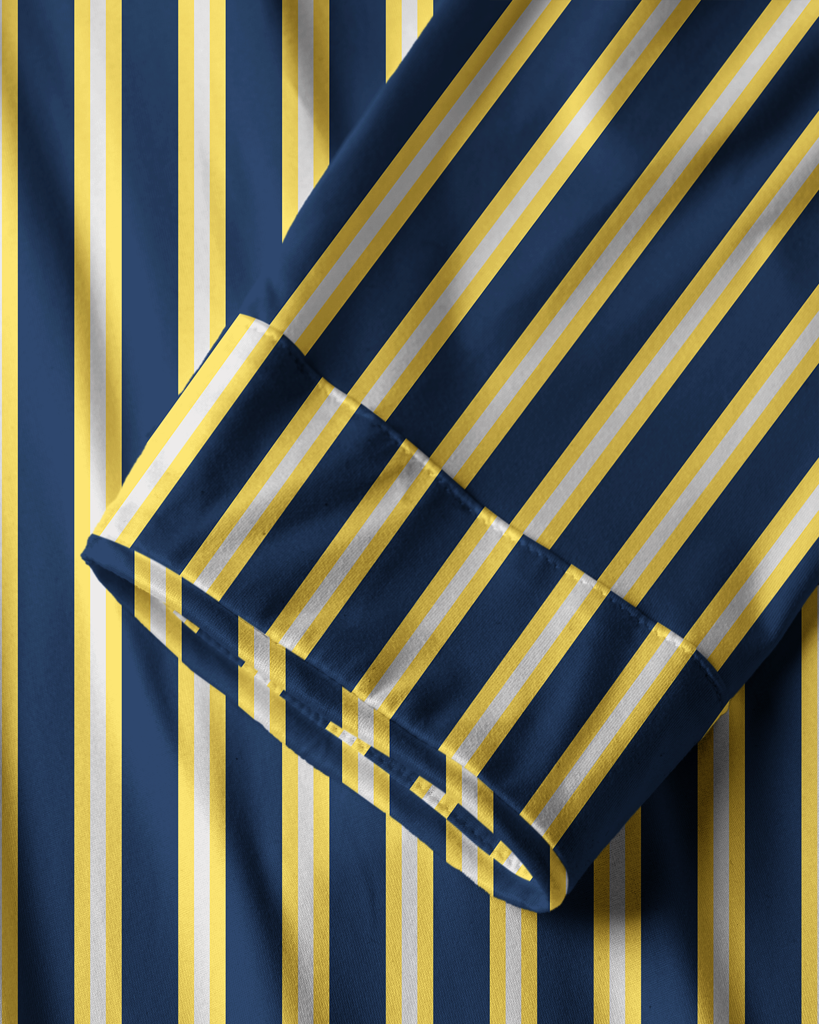 TheRetroTee Navy Golden Cream Stripe Vintage Pajama Set