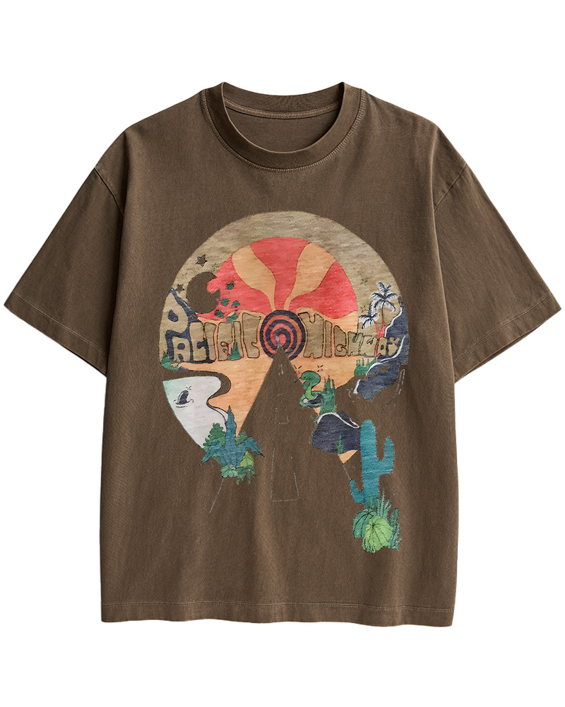 TheRetroTee Open Road Pacific Highway Cotton T-Shirt