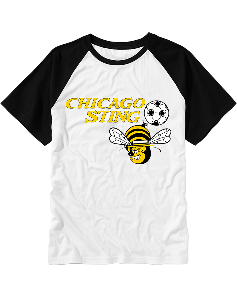 TheRetroTee 1970s Chicago Sting Raglan Baseball T-Shirt